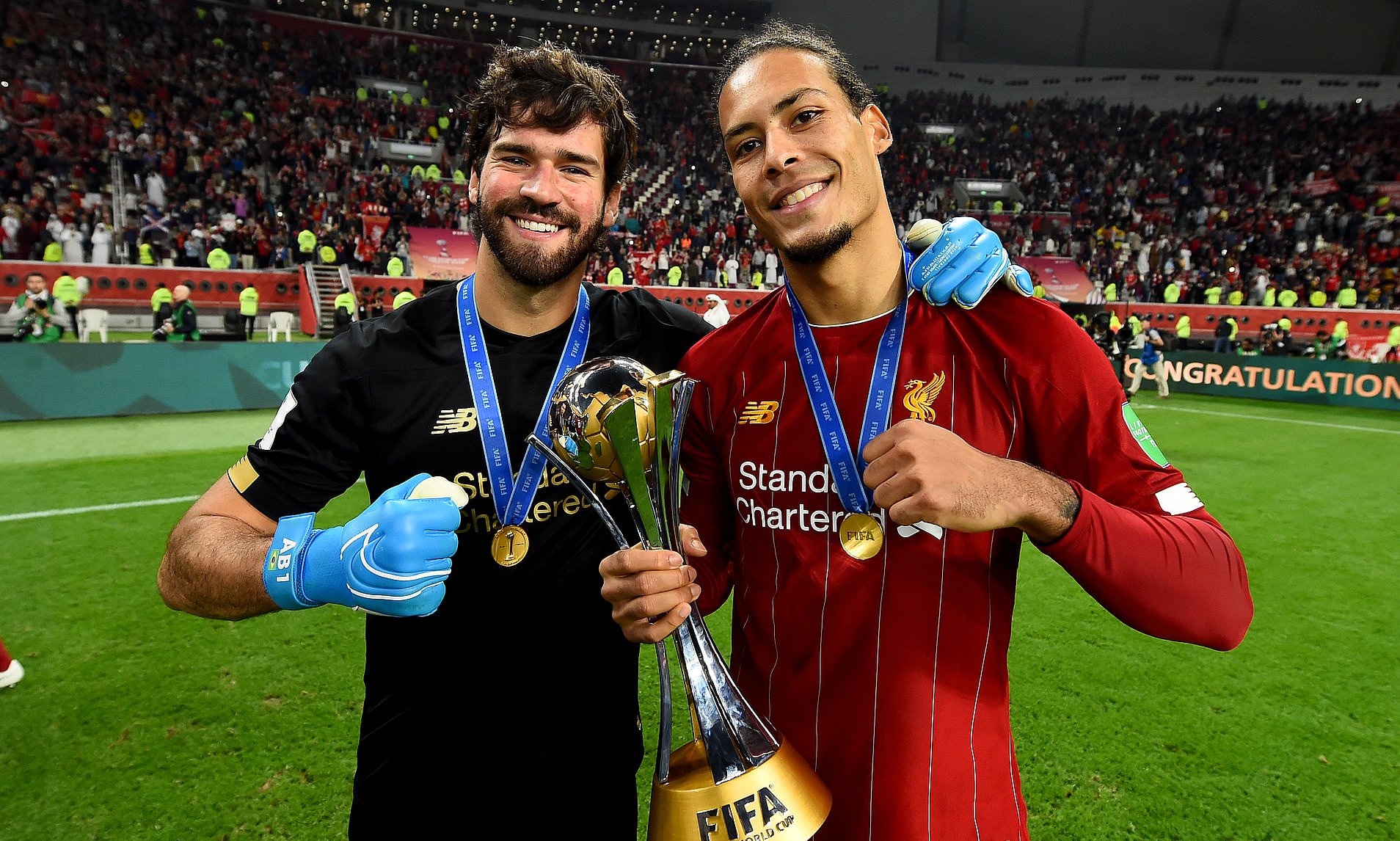 Alisson and Virgil van Dijk.