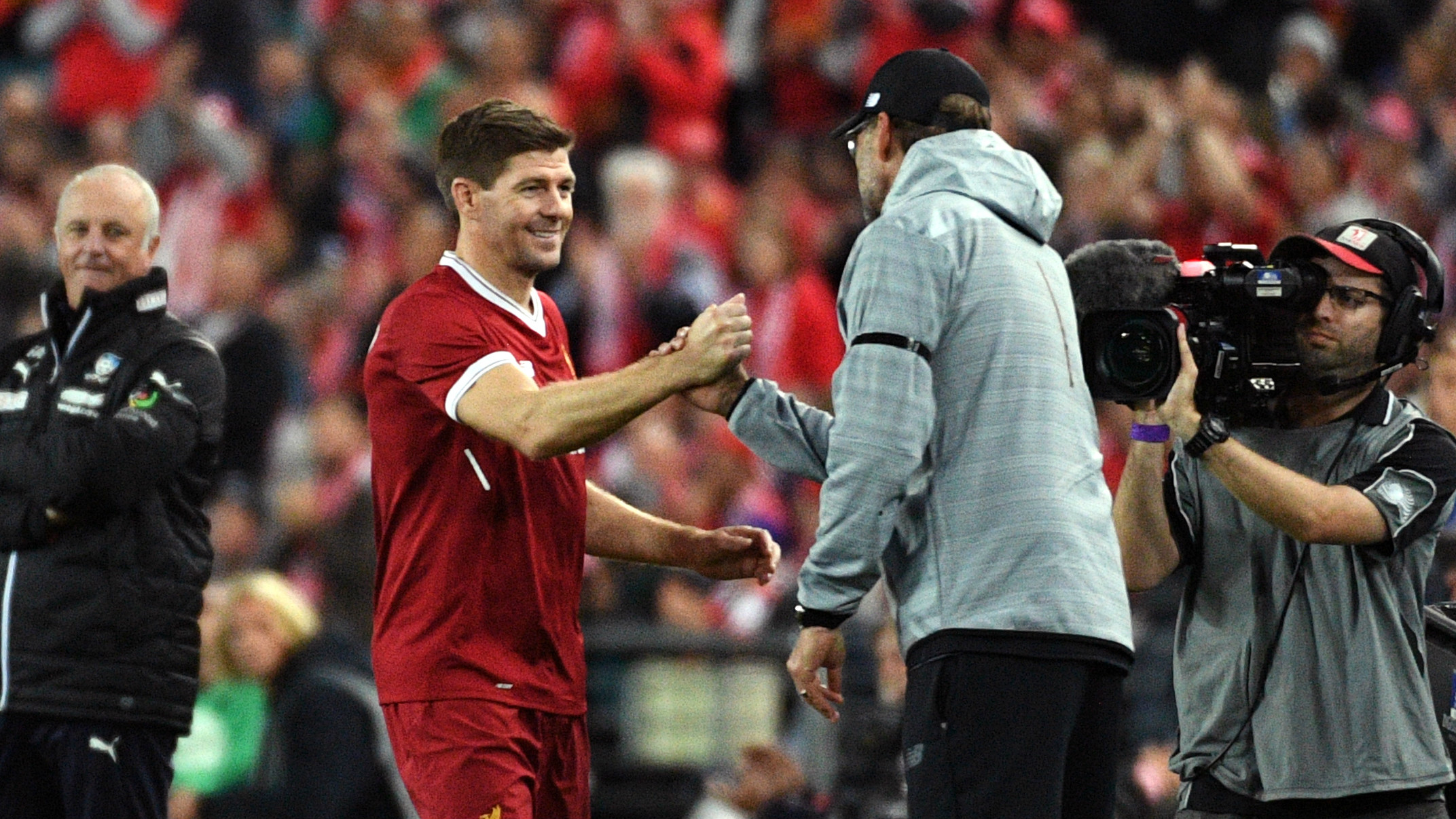 Steven Gerrard and Jurgen Klopp.