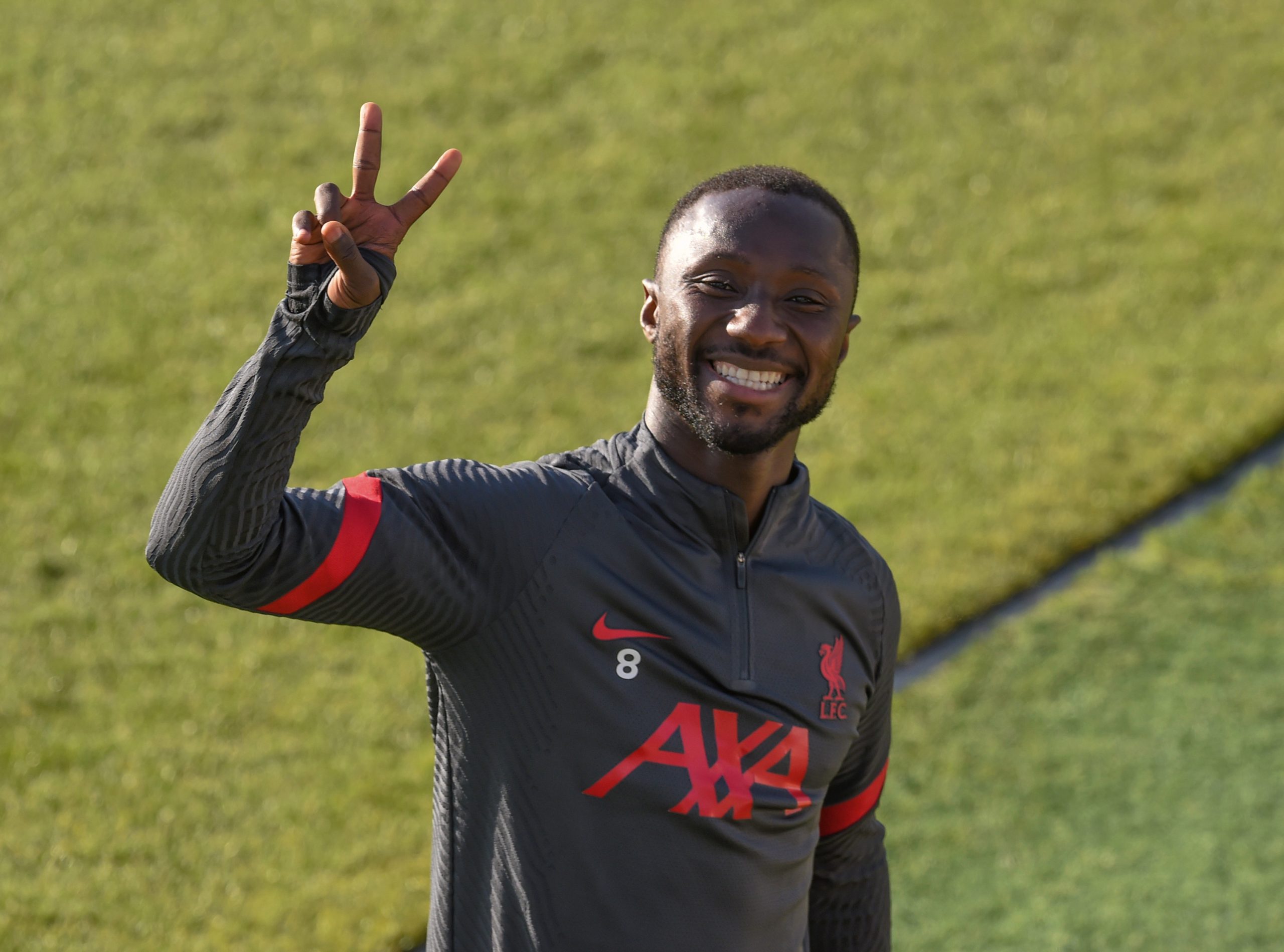 LIVERPOOL, ENGLAND - SEPTEMBER 29: (THE SUN OUT, THE SUN ON SUNDAY OUT) Naby Keita of Liverpool during a training session at Melwood Training Ground on September 29, 2020 in Liverpool, England.
