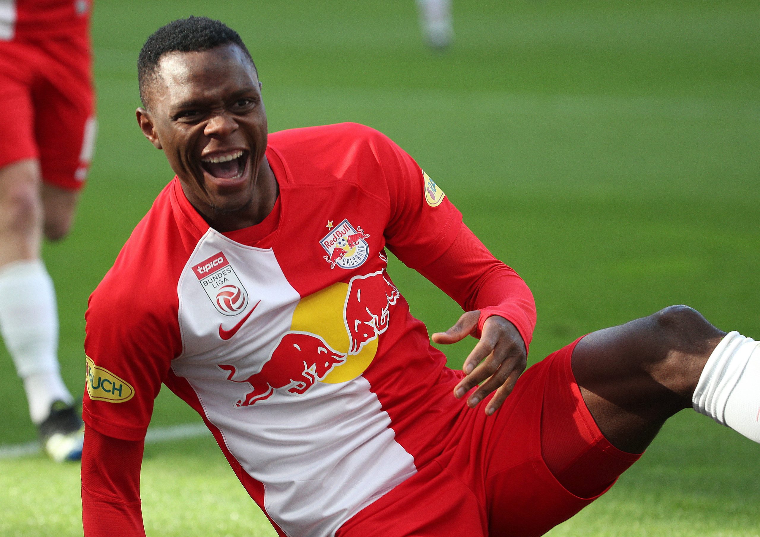SALZBURG, AUSTRIA - APRIL 4: Patson Daka of Salzburg during the tipico Bundesliga match between FC Red Bull Salzburg and SK Puntigamer Sturm Graz at Red Bull Arena on April 4, 2021 in Salzburg, Austria.
