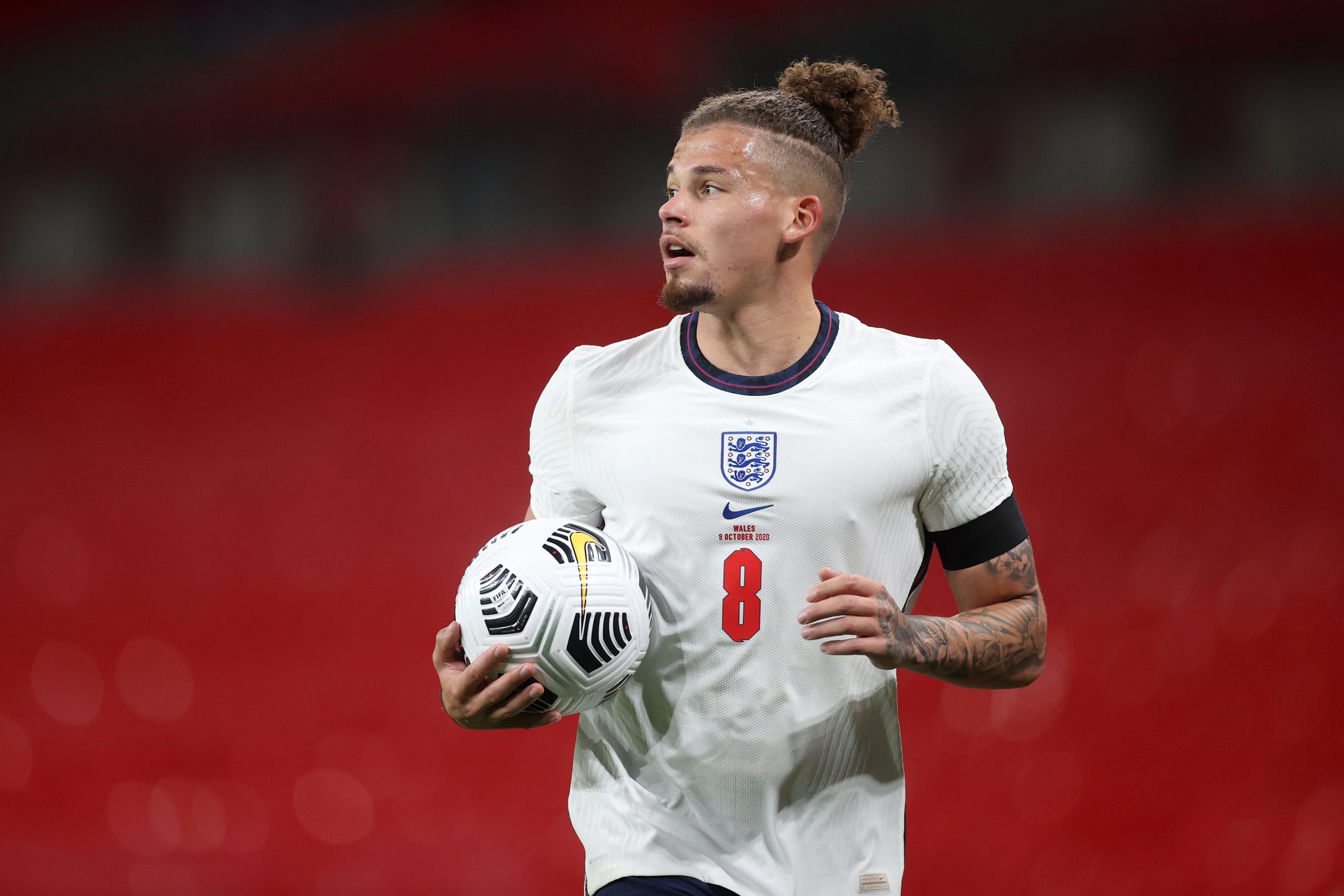LONDON, ENGLAND - OCTOBER 08: Kalvin Phillips of England looks on during the international friendly match between England and Wales at Wembley Stadium on October 08, 2020 in London, England.