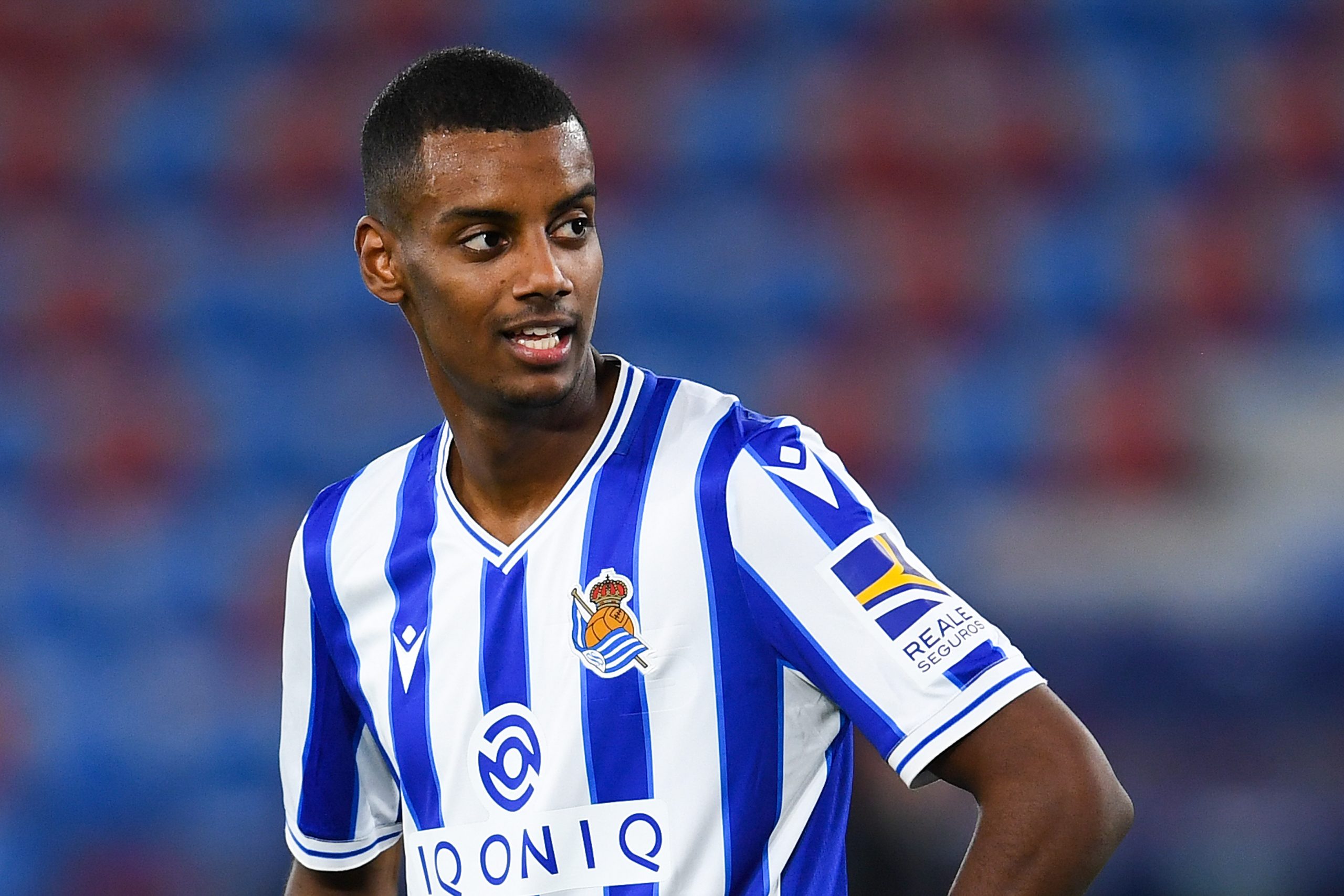 VALENCIA, SPAIN - DECEMBER 19: Alexander Isak of Real Sociedad looks on during the La Liga Santander match between Levante UD and Real Sociedad at Ciutat de Valencia Stadium on December 19, 2020 in Valencia, Spain.