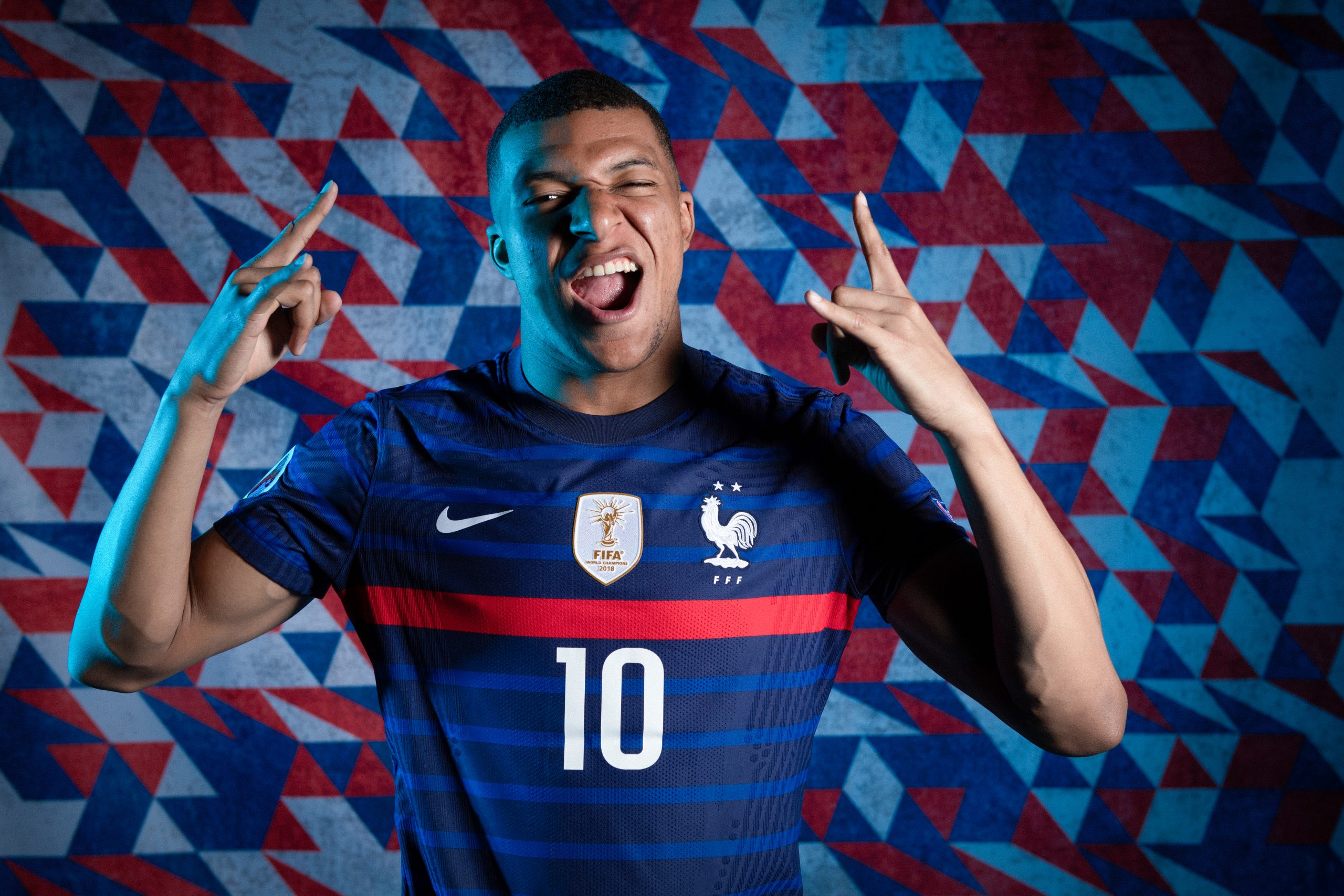 RAMBOUILLET, FRANCE - JUNE 10: Kylian Mbappe of France poses during the official UEFA Euro 2020 media access day on June 10, 2021 in Rambouillet, France.