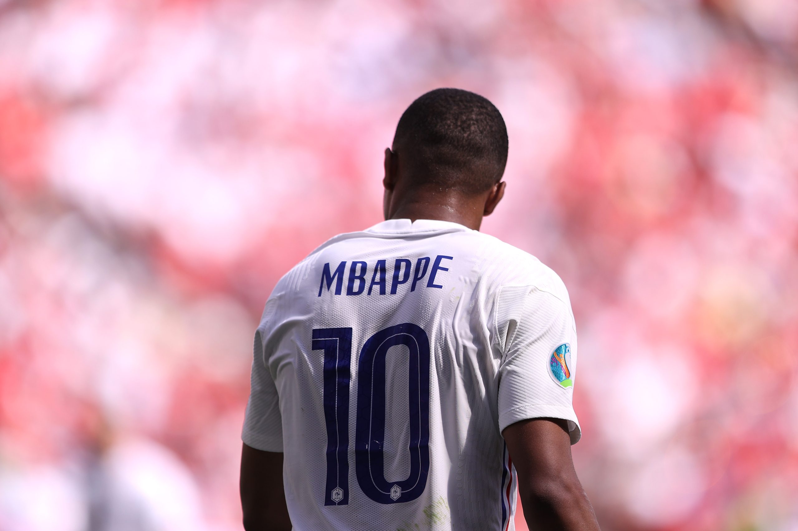 BUDAPEST, HUNGARY - JUNE 19: Kylian Mbappe of France looks on during the UEFA Euro 2020 Championship Group F match between Hungary and France at Puskas Arena on June 19, 2021 in Budapest, Hungary.