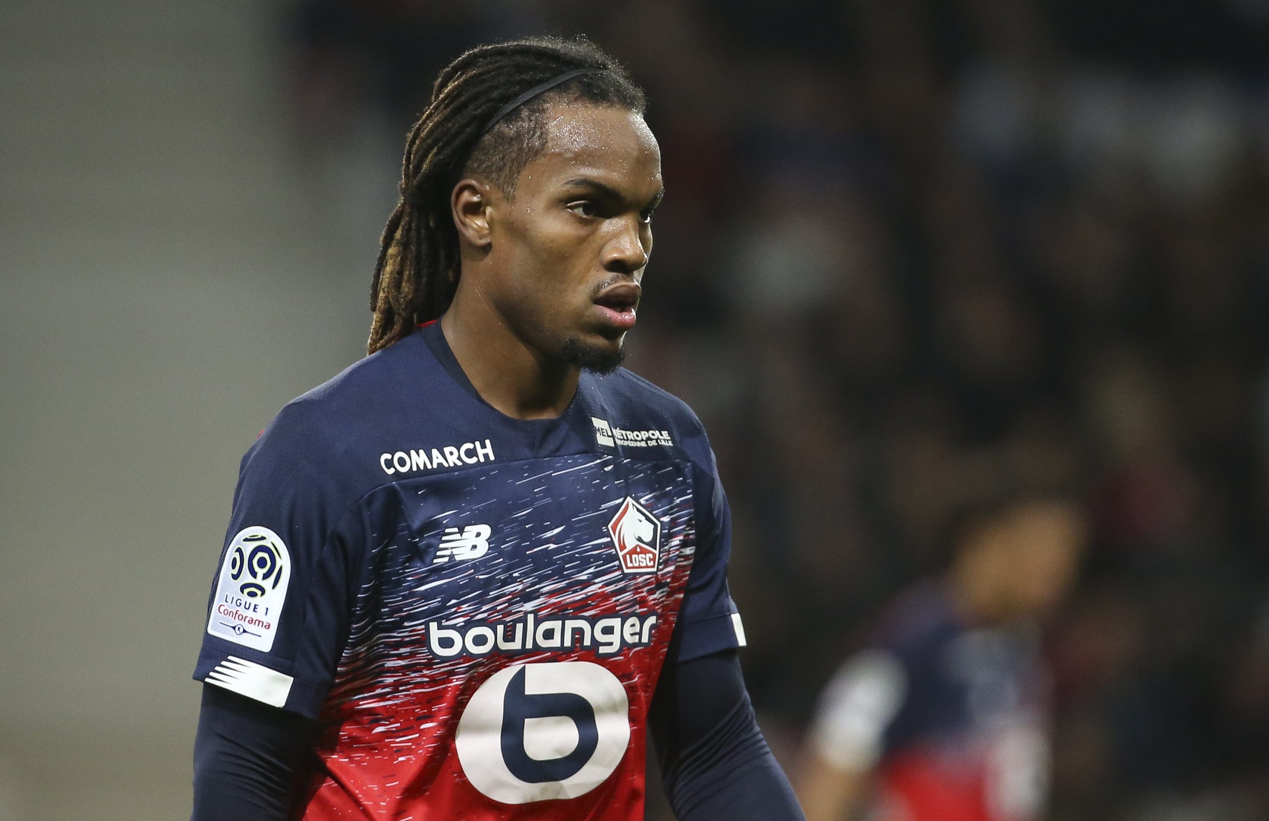LILLE, FRANCE - FEBRUARY 4: Renato Sanches of Lille during the Ligue 1 match between Lille OSC (LOSC) and Stade Rennais (Rennes) at Stade Pierre Mauroy on February 4, 2020 in Villeneuve d'Ascq near Lille, France.