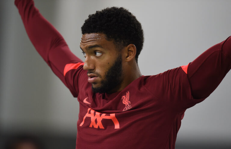 UNSPECIFIED, AUSTRIA - JULY 16: Joe Gomez of Liverpool during a training session on July 16, 2021 in UNSPECIFIED, Austria. v