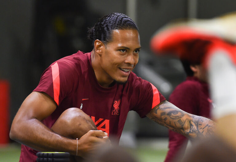 UNSPECIFIED, AUSTRIA - JULY 16: Virgil van Dijk of Liverpool during a training session on July 16, 2021 in UNSPECIFIED, Austria.