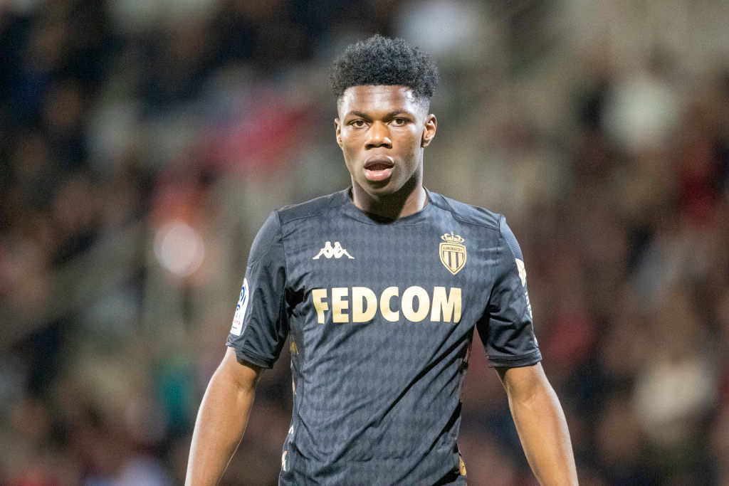 NIMES, FRANCE - February 01: Aurelien Tchouameni #24 of Monaco during the Nimes V Monaco, French Ligue 1, regular season match at Stade des Costieres on February 1st 2020, Nimes, France (Photo by Tim Clayton/Corbis via Getty Images)
