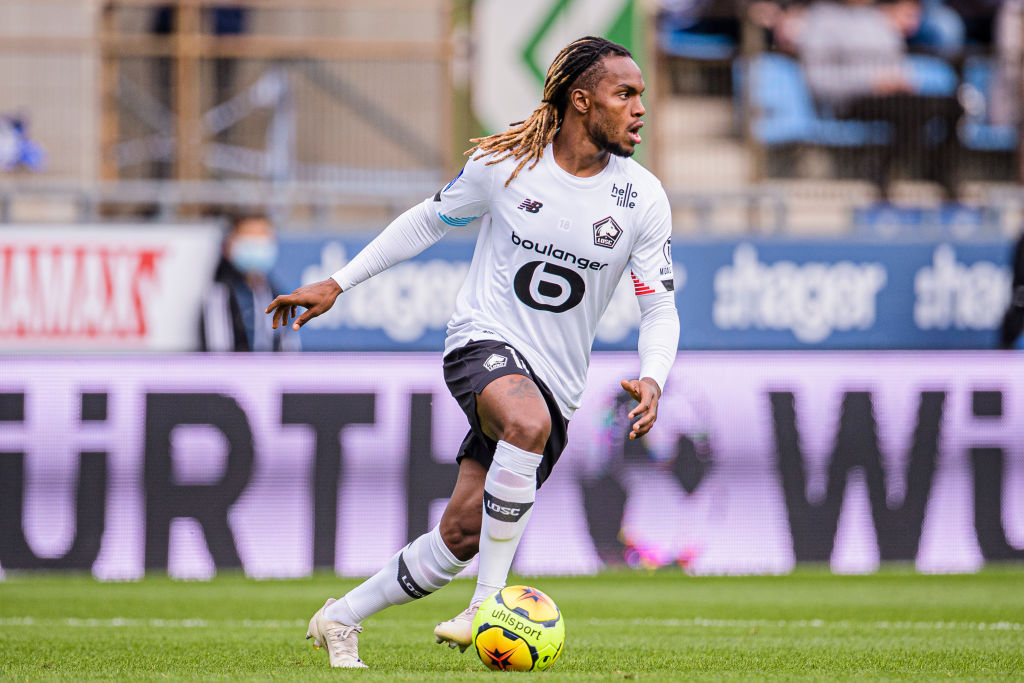 STRASBOURG, FRANCE - OCTOBER 04: Renato Sanches of Lille in action during the Ligue 1 match between RC Strasbourg and Lille OSC at Stade de la Meinau on October 4, 2020 in Strasbourg, France. (Photo by Marcio Machado/Eurasia Sport Images/Getty Images)