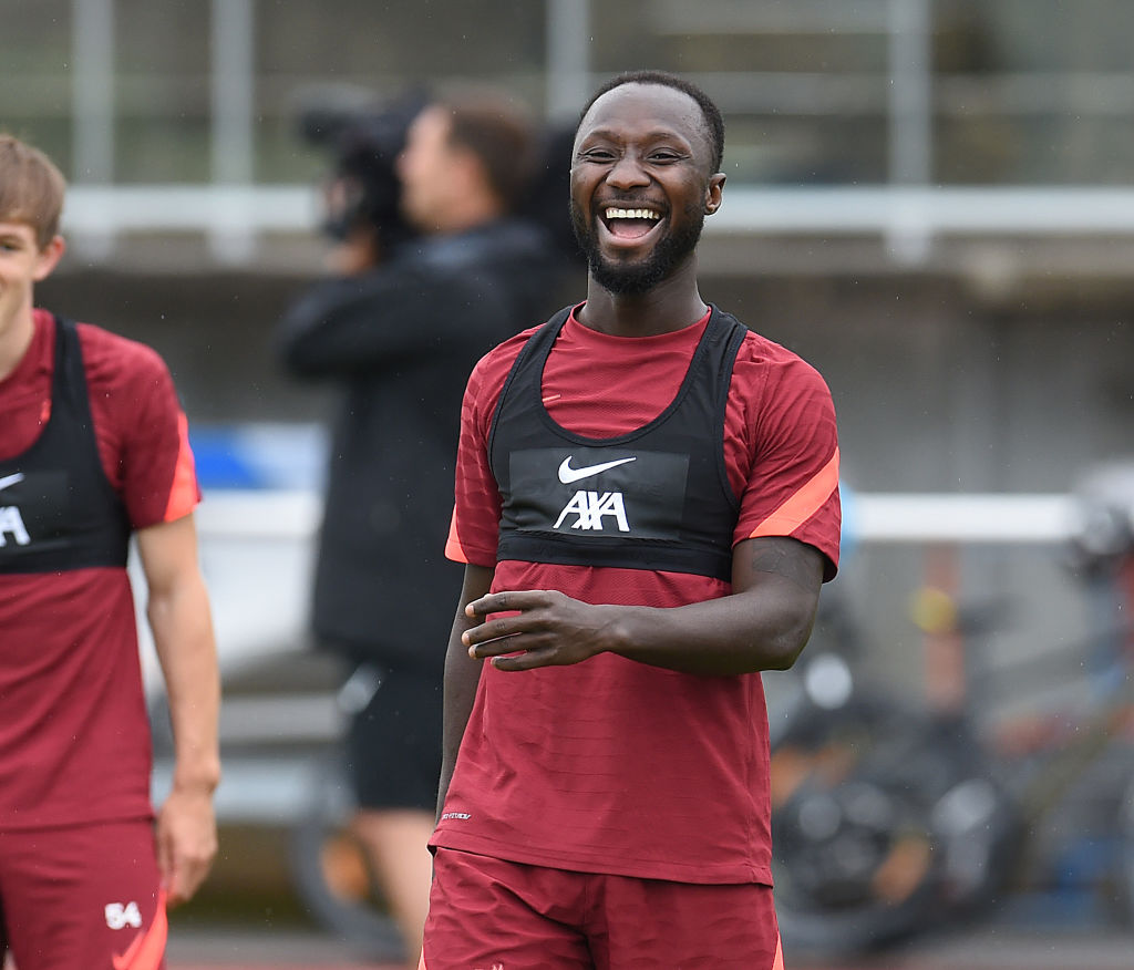 UNSPECIFIED, AUSTRIA - AUGUST 01: (THE SUN OUT. THE SUN ON SUNDAY OUT) Naby Keita of Liverpool during a training session on August 01, 2021 in UNSPECIFIED, France. (Photo by John Powell/Liverpool FC via Getty Images)