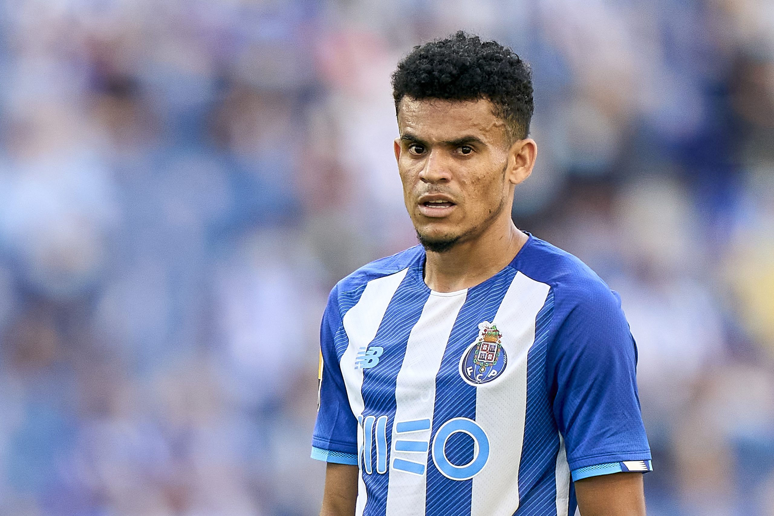 PORTO, PORTUGAL - AUGUST 08: Luis Diaz of FC Porto looks on during the Liga Portugal Bwin match between FC Porto and Belenenses SAD at Estadio do Dragao on August 08, 2021 in Porto, Portugal. (Photo by Jose Manuel Alvarez/Quality Sport Images/Getty Images)