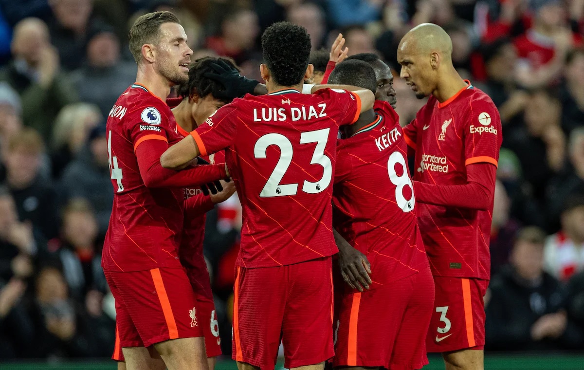Jordan Henderson, Luis Diaz - Liverpool celebration