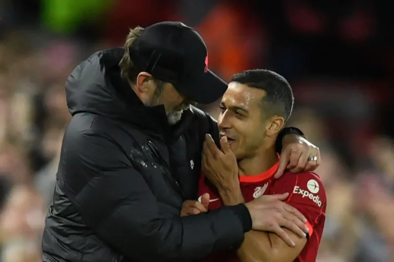 Thiago and Jurgen Klopp