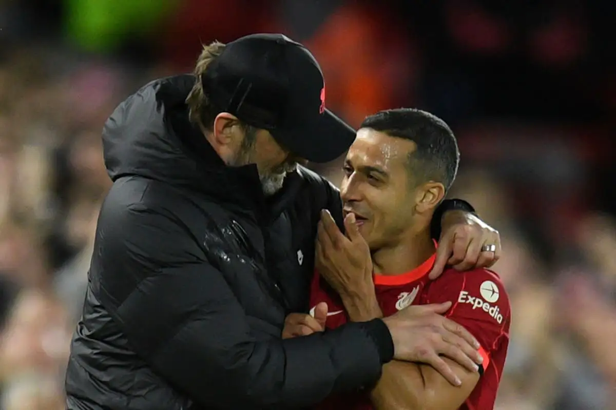 Thiago and Jurgen Klopp