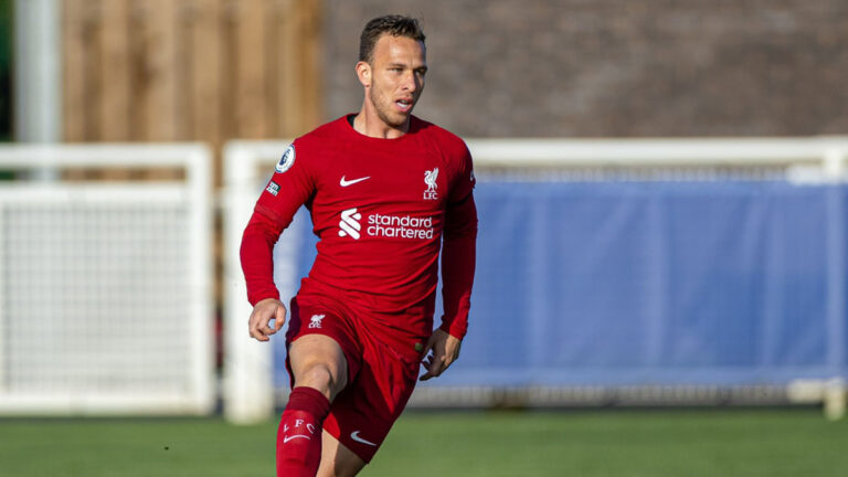 Arthur Melo, Nathaniel Phillips, and Fabio Carvalho feature for Liverpool U21 side