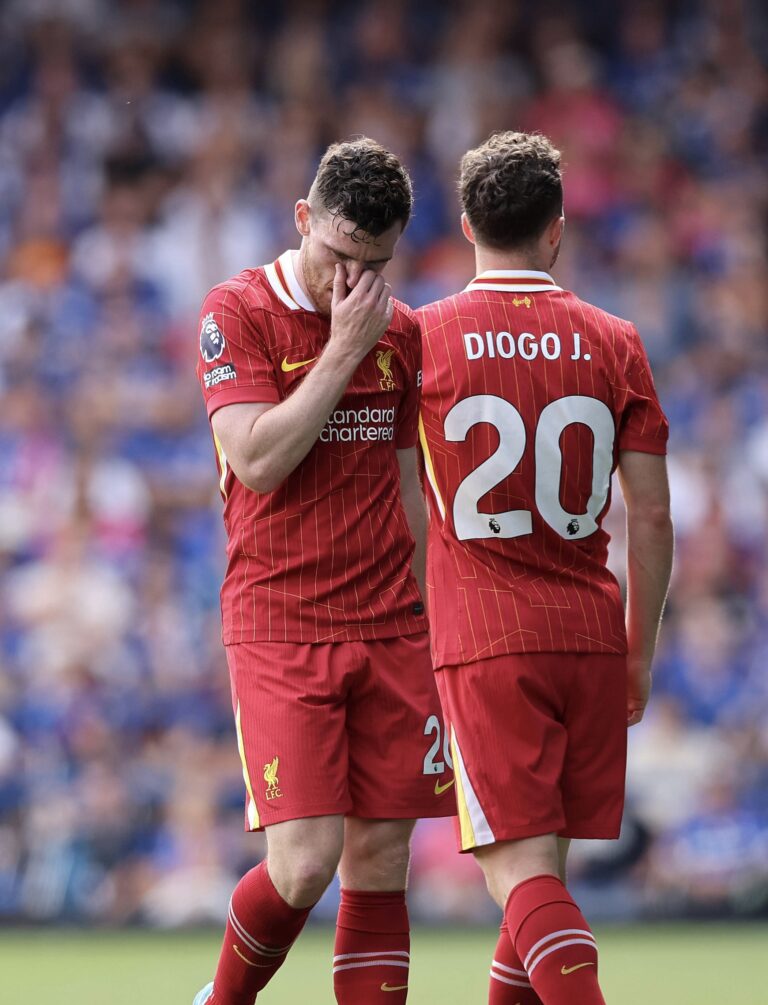 Ipswich, England, 17th August 2024. Liverpool‚Ñ¢s Andrew Robertson during the Premier League match at Portman Road, Ipswic
