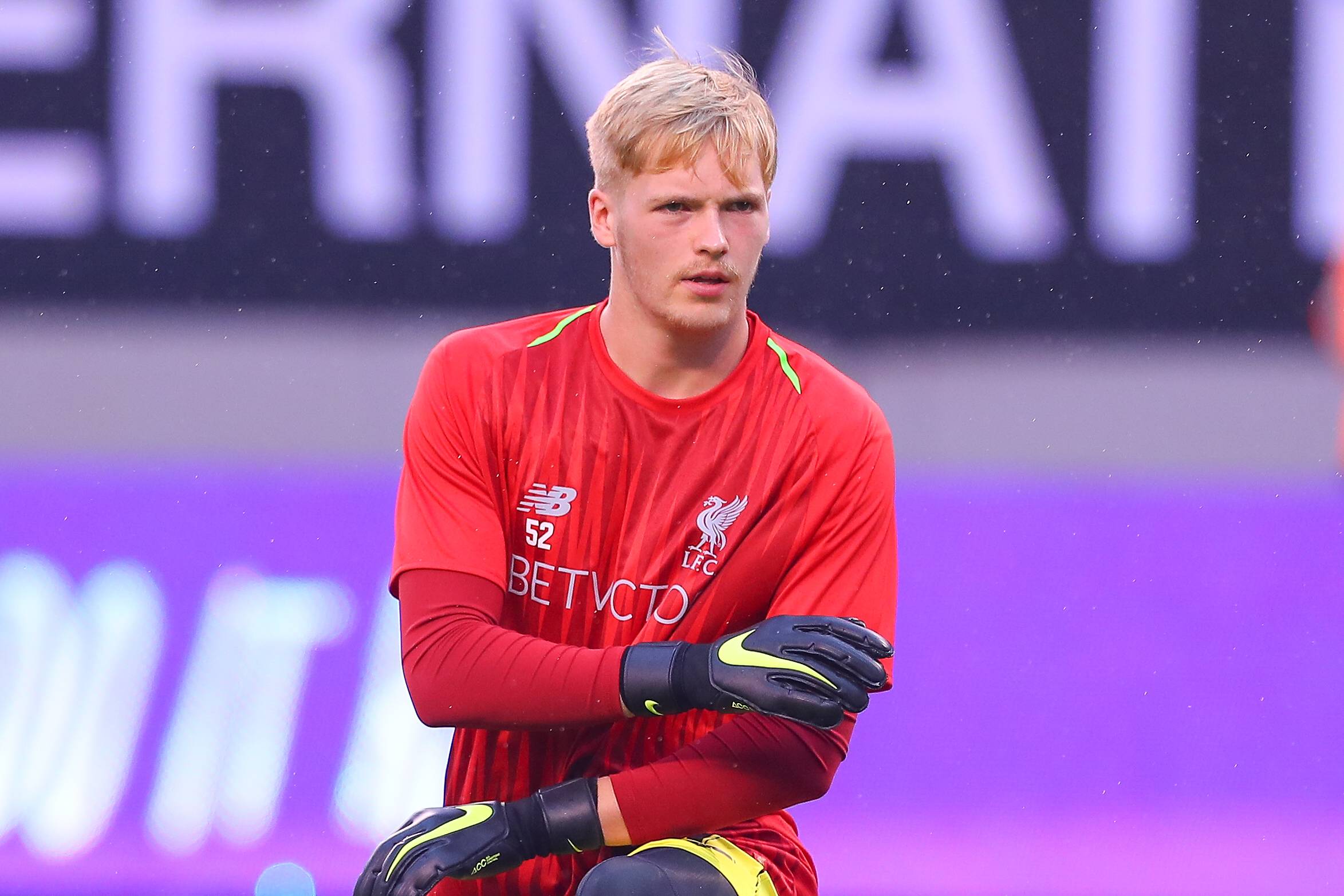 EAST RUTHERFORD NJ JULY 25 Liverpool goalkeeper Caoimhin Kelleher 62 warms up prior to the Int