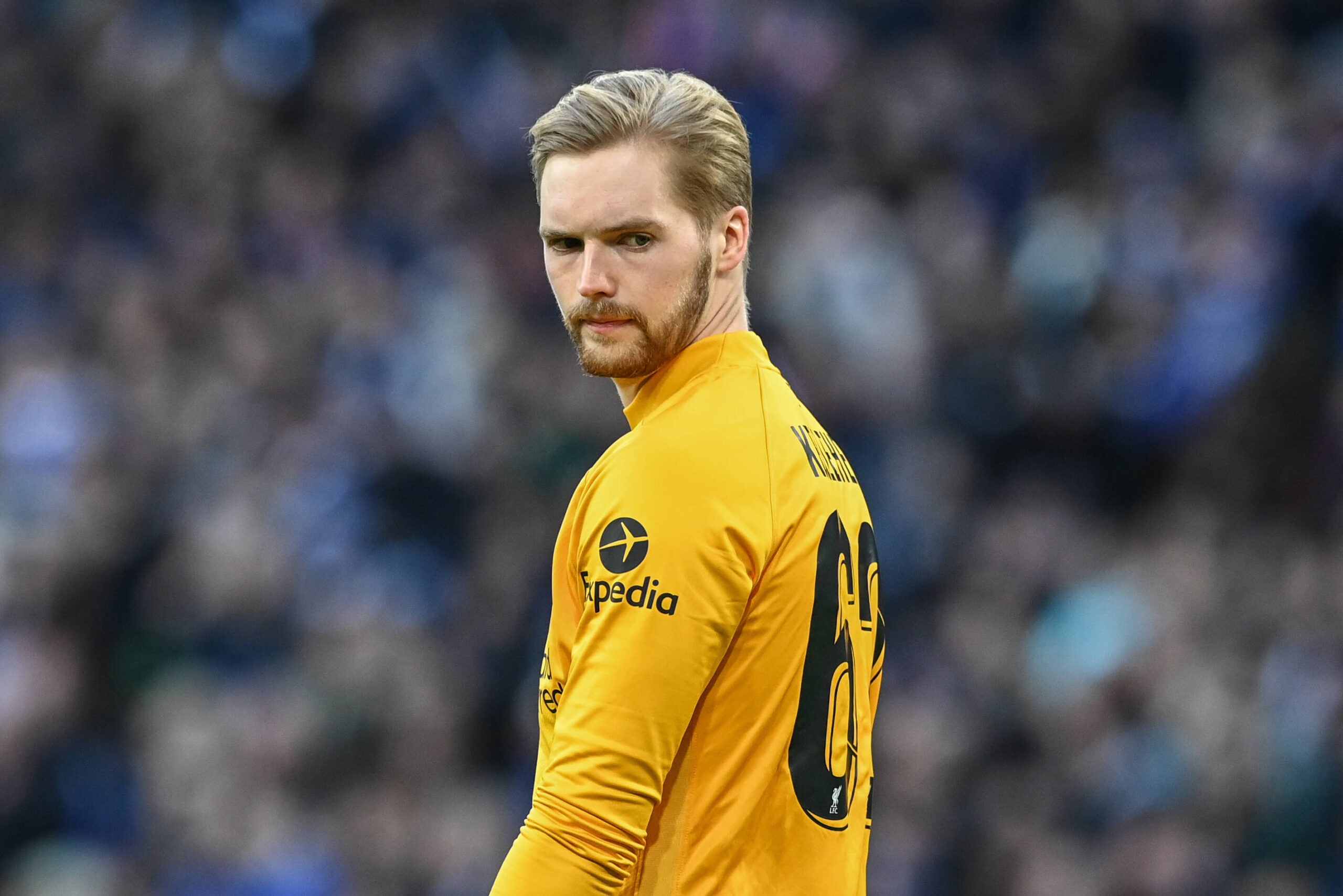 Carabao Cup Final Chelsea v Liverpool Caoimhin Kelleher 62 of Liverpool during the game London Wembley Stadium Greater L