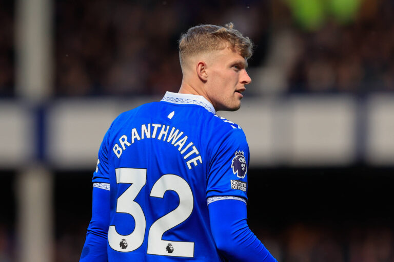 Everton v Burnley Premier League 06/04/2024. Jarrad Branthwaite (32) of Everton during the Premier League match between
