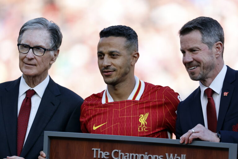 Football - 2023 / 2024 Premier League - Liverpool vs Manchester United, ManU - Anfield - Sunday 19th May 2024 Thiago Alc