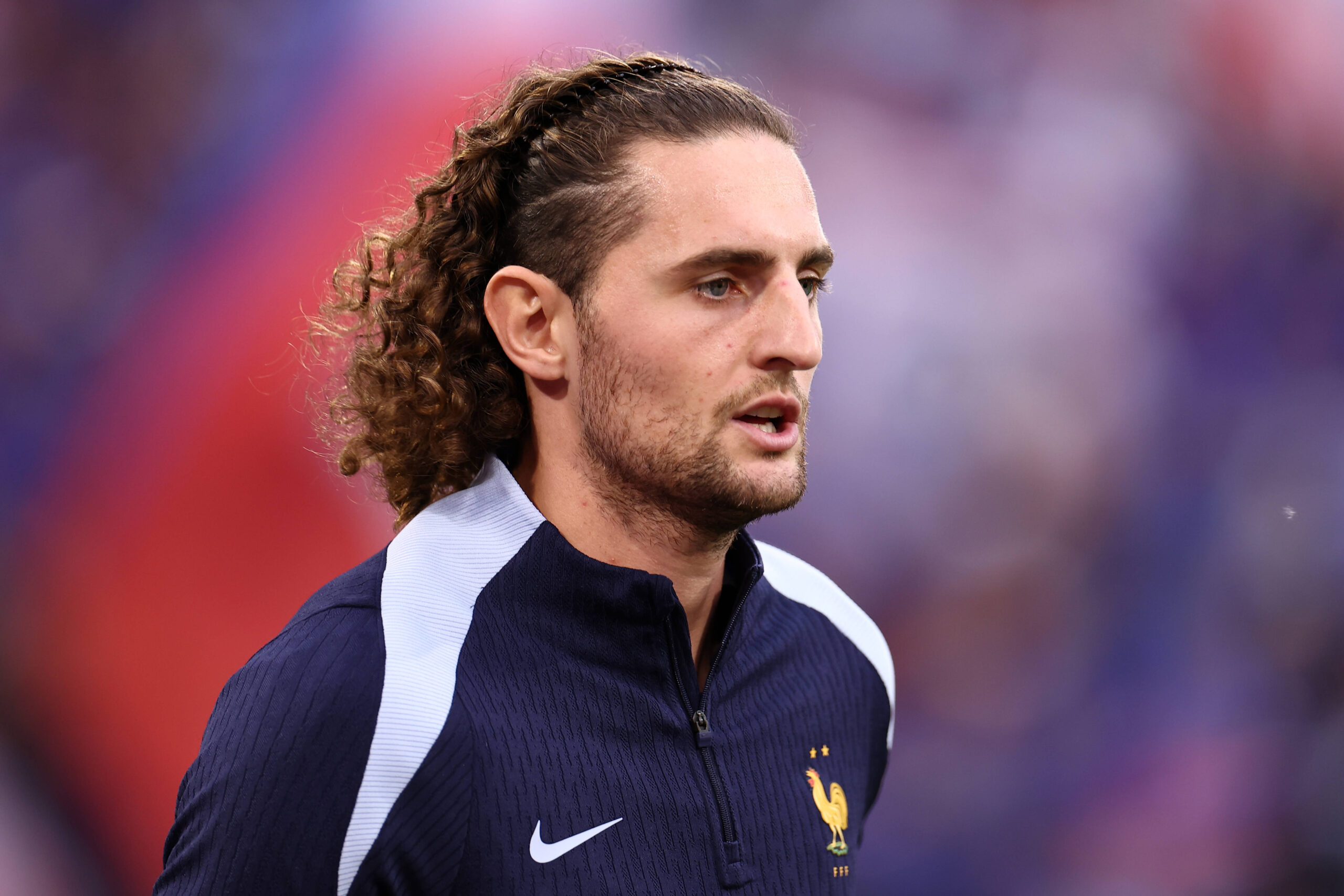 Spain - France Adrien Rabiot of France during warm up before the UEFA EURO, EM, Europameisterschaft,Fussball 2024 semi-f