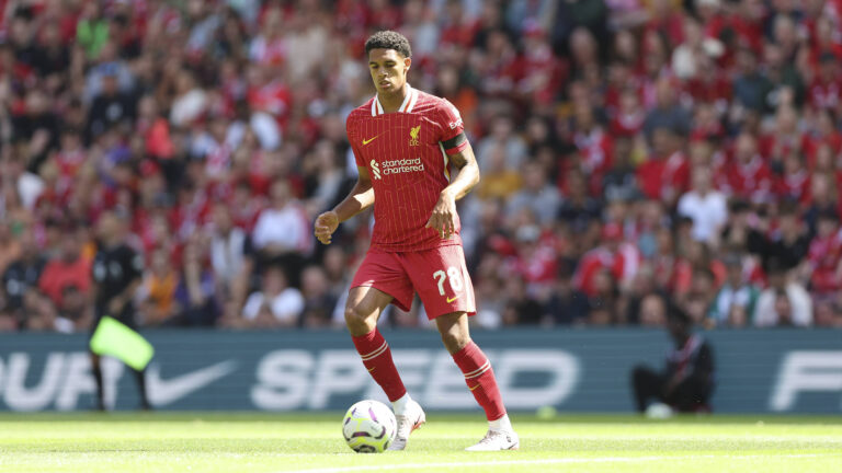 Liverpool v Sevilla Pre-Season Friendly 11/08/2024. Liverpool s Jarell Quansah during the Pre-Season Friendly match betw