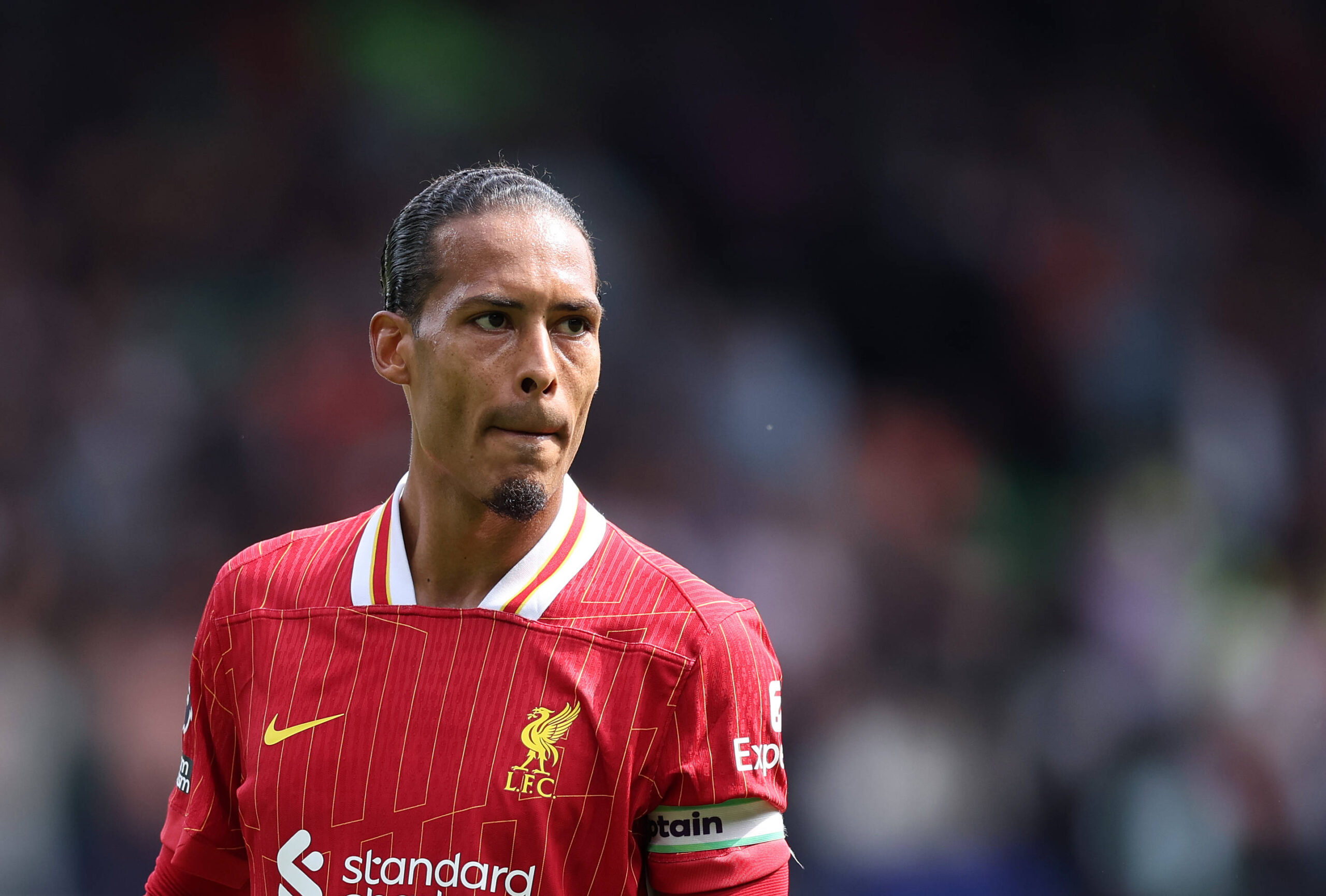 Ipswich, England, 17th August 2024. Liverpool™s Virgil van Dijk during the Premier League match at Portman Road, Ipswich