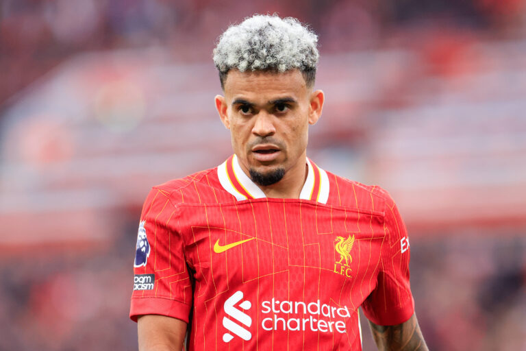 Liverpool v Brentford Premier League 25/08/2024. Luis Diaz (7) of Liverpool during the Premier League match between Live