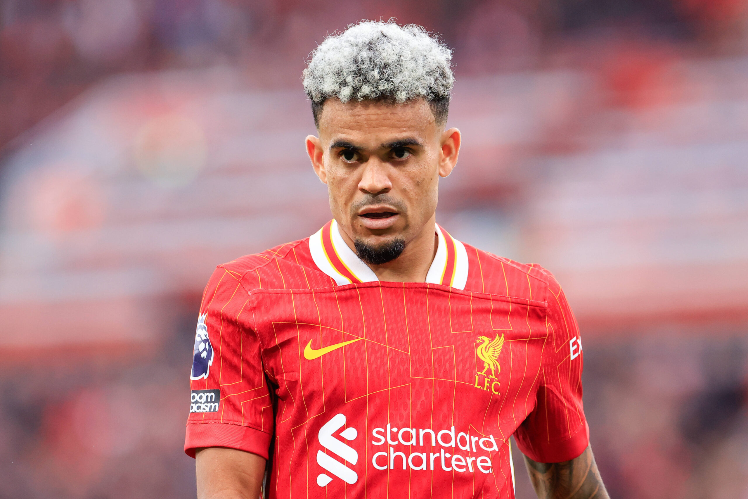 Liverpool v Brentford Premier League 25/08/2024. Luis Diaz (7) of Liverpool during the Premier League match between Live