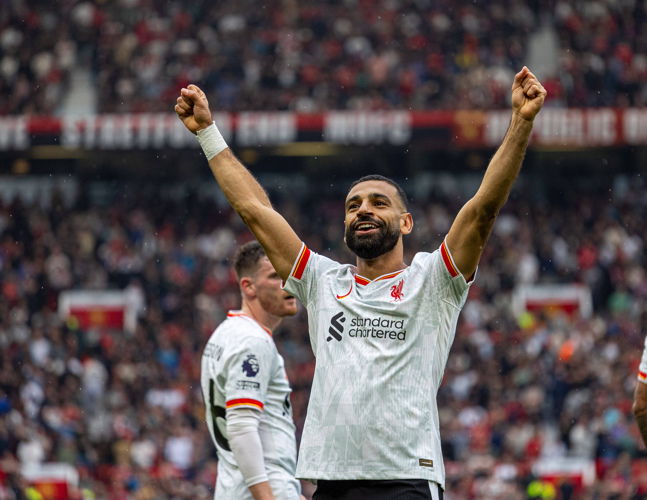 (240902) -- MANCHESTER, Sept. 2, 2024 -- Liverpool s Mohamed Salah celebrates after scoring during the English Premier L