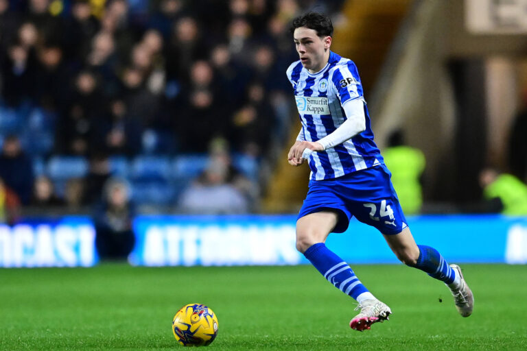 Oxford United v Wigan Athletic EFL Sky Bet League 1 13/02/2024. Wigan Athletic defender (on loan from Liverpool) Luke Ch