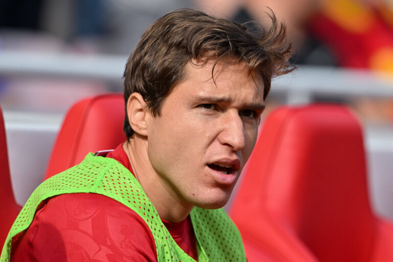 Premier League Liverpool v Bournemouth Federico Chiesa of Liverpool on the bench ahead of the Premier League match Liver