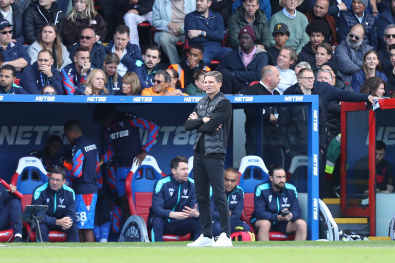 Oliver Glasner was furious down the touchline at the referee's no penalty decision