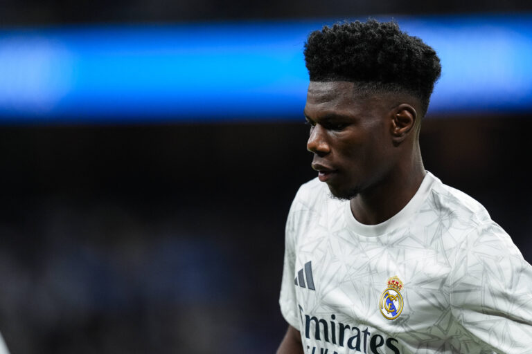 October 26, 2024, Madrid, Madrid, SPAIN: Aurelien Tchouameni of Real Madrid warms up during the Spanish league, La Liga