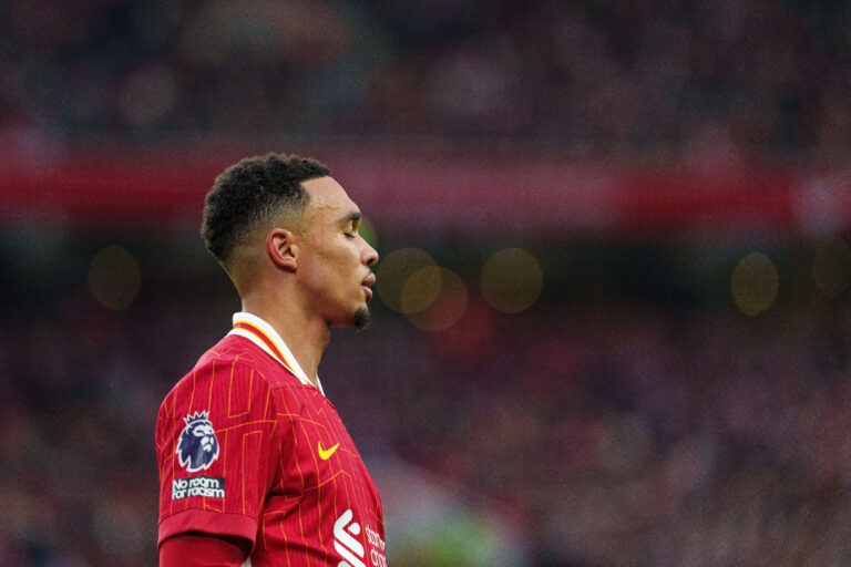 Liverpool FC v Brighton & Hove Albion FC - Premier League Trent Alexander-Arnold plays during the Premier League match b