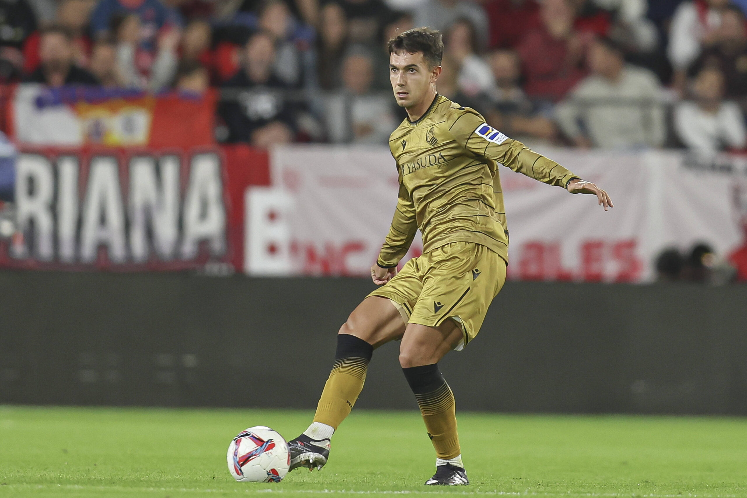 ESP: Sevilla FC-Real Sociedad. La Liga. Date 12 Martin Zubimendi of Real Sociedad during the La Liga EA Sports match bet