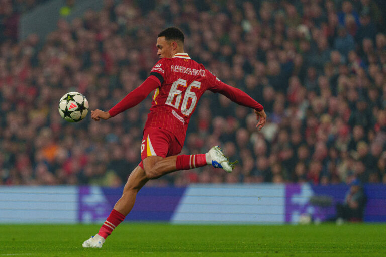 Liverpool FC v Bayer 04 Leverkusen - UEFA Champions League 2024/25 League Phase MD4 Trent Alexander-Arnold of Liverpool