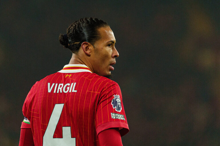 Liverpool FC v Aston Villa FC - Premier League Liverpool s Virgil van Dijk participates in the Premier League match betw