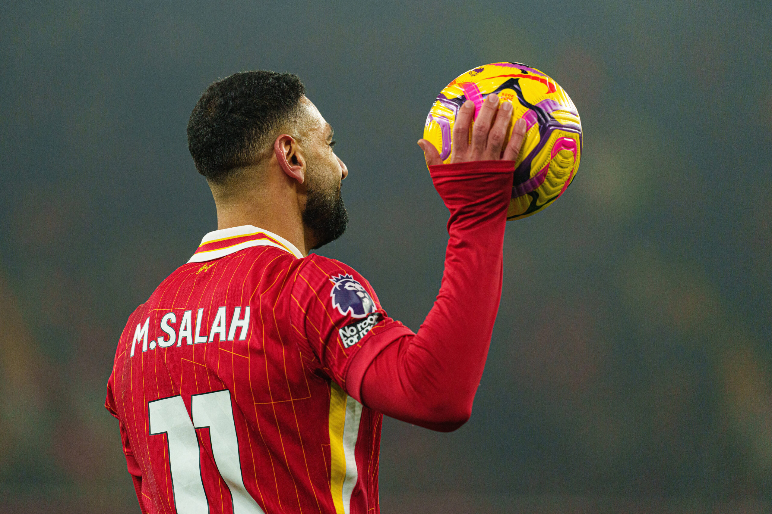 Liverpool FC v Aston Villa FC - Premier League Mohamed Salah plays during the Premier League match between Liverpool and
