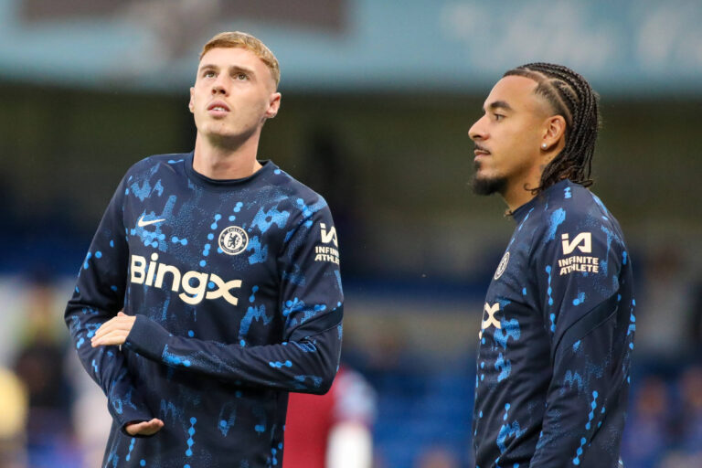 London, England, August 22nd 2024: Cole Palmer (20 Chelsea) and Malo Gusto (27 Chelsea) during the UEFA Conference Leagu