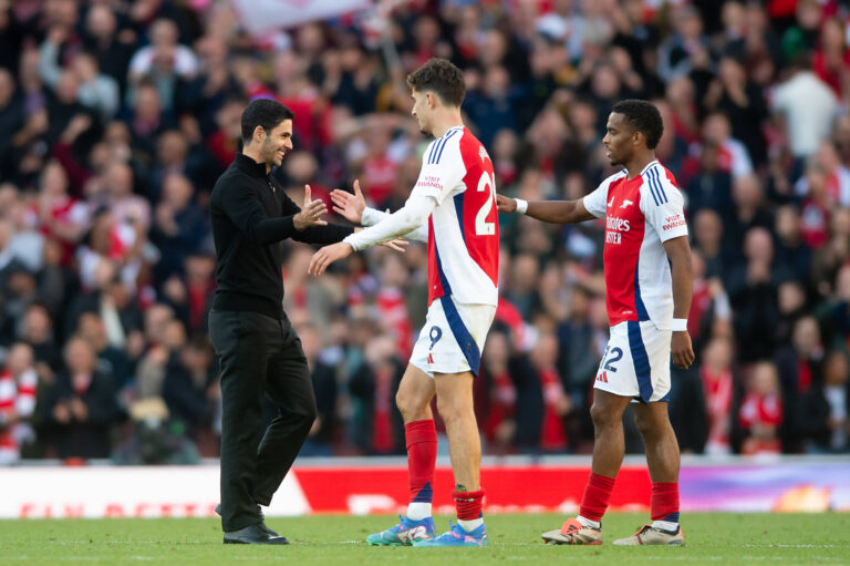 28th September 2024; Emirates Stadium, London, England; Premier League Football, Arsenal versus Leicester City; Mikel Ar