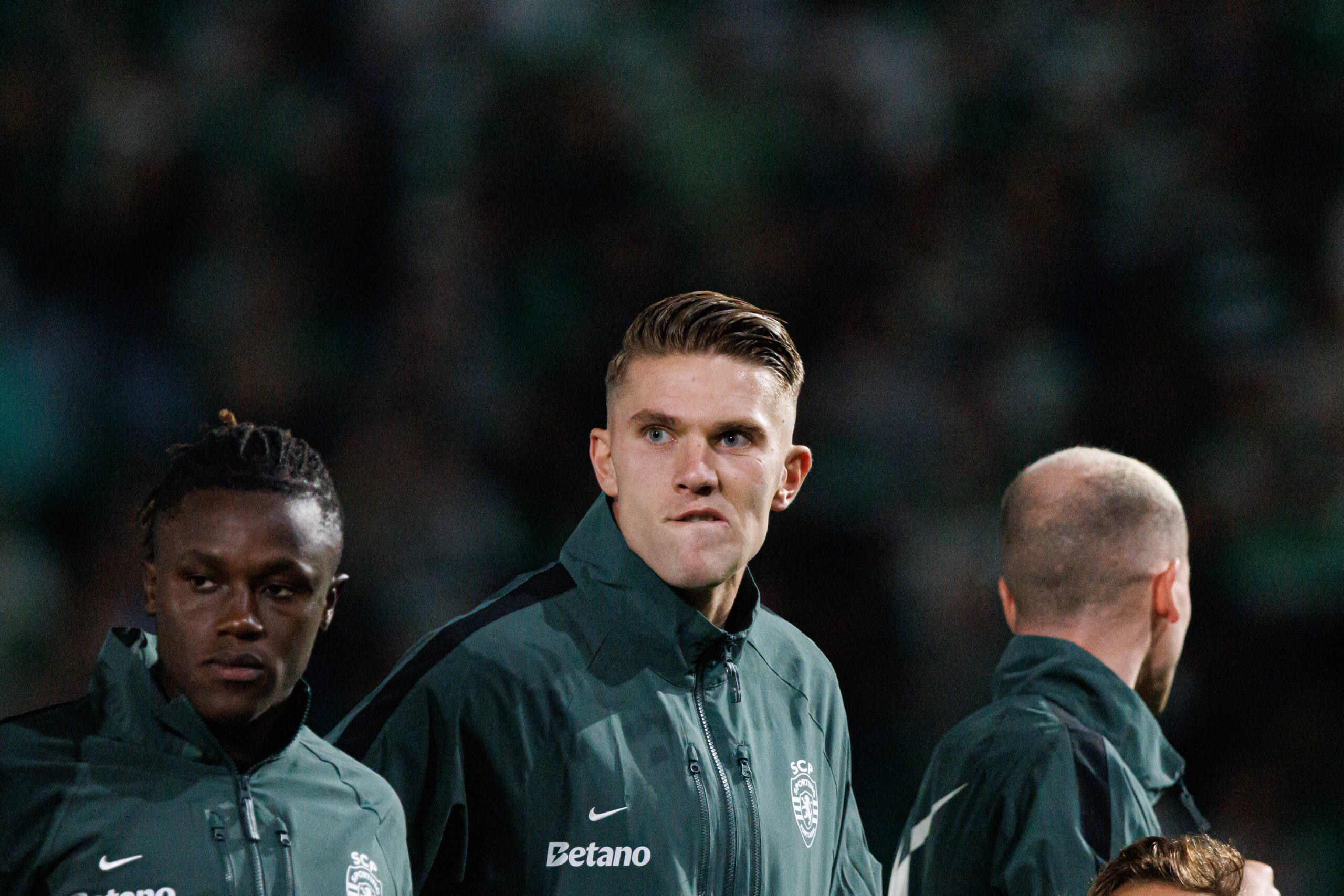Geovany Quenda, Viktor Gyokeres, Nuno Santos during Liga Portugal game between teams of Sporting CP and AVS Futebol SAD