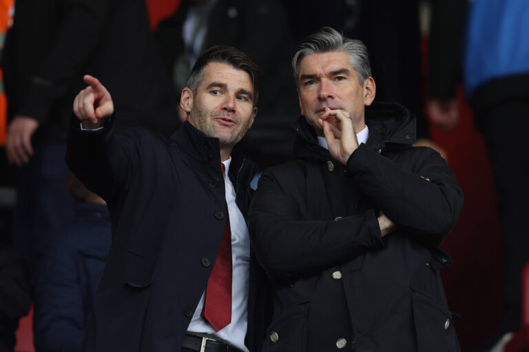Southampton, England, 24th November 2024. Richard Hughes (R) Liverpool Sporting Director during the Premier League match