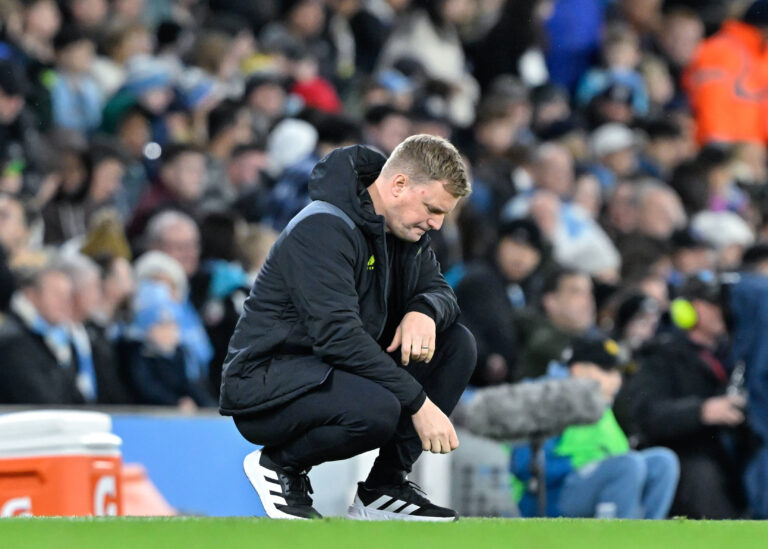 Emirates FA Cup Quarter- Final Manchester City v Newcastle United Eddie Howe manager of Newcastle United looks dejected,