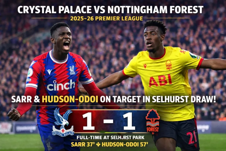 crystal palace f.c. vs nottingham forest timeline 2026